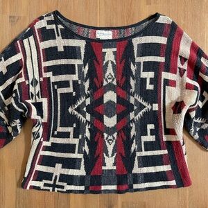Ralph Lauren Cotton Geometric Print Sweater Native Print Pendleton Inspired
